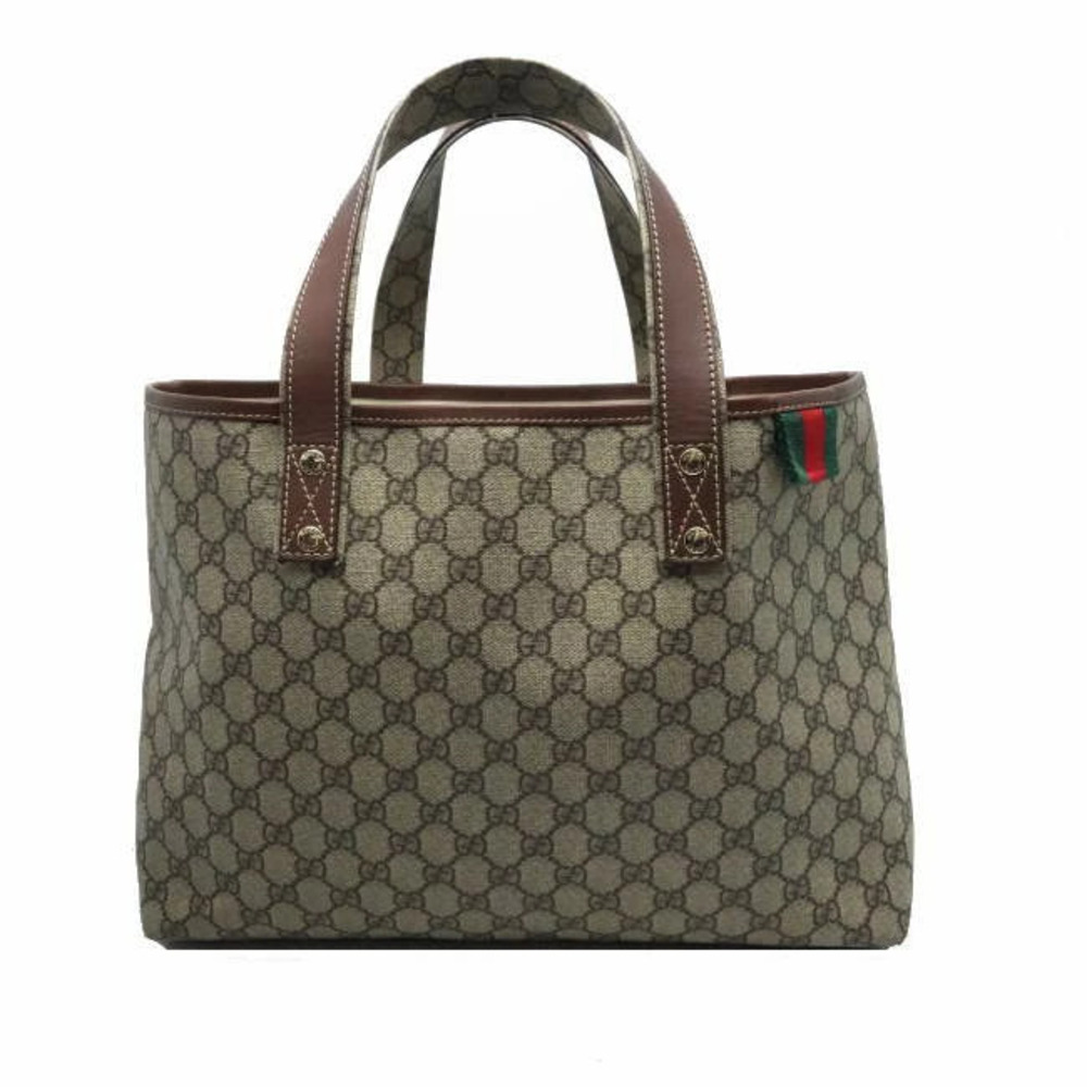 Gucci GG Supreme Web Loop Tote Bag Brown
